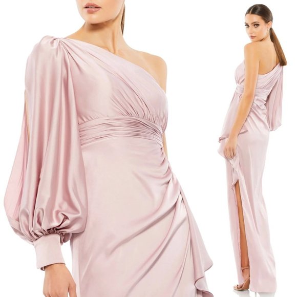 MAC DUGGALONE SHOULDER BISHOP SLEEVE GOWN #55398
